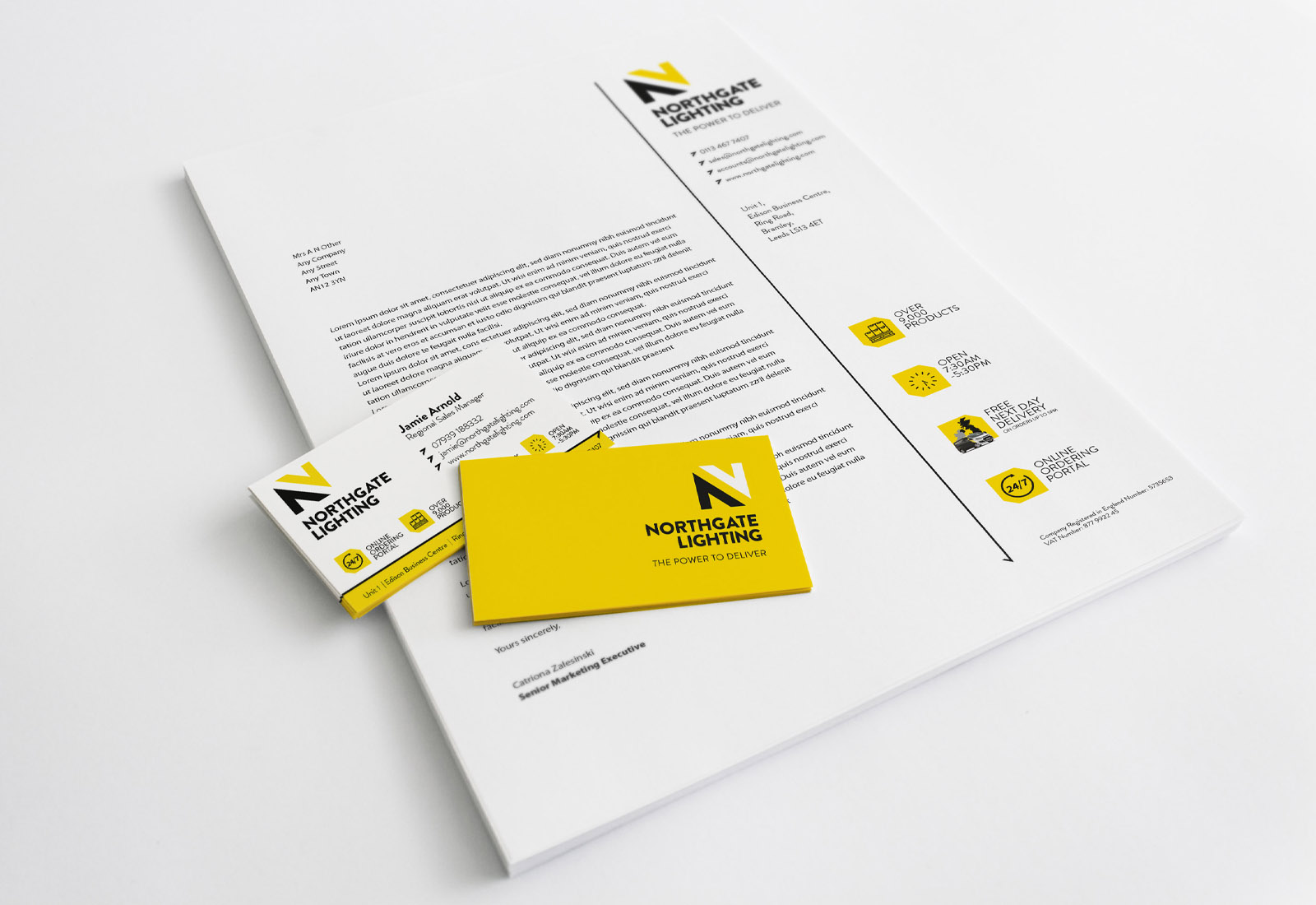 Creative 23 Northgate Lighting Stationery Design